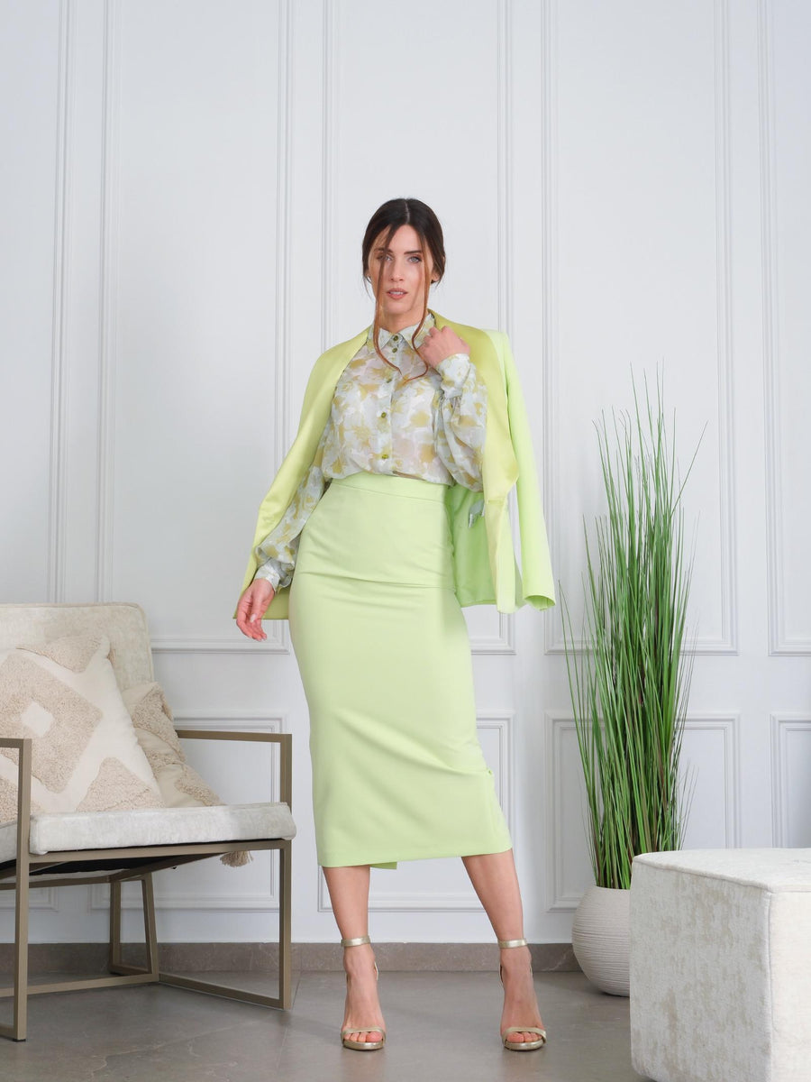 Gonna lunga a vita alta Silence Limited verde SD3013-25S LIGHTGREEN Silence Limited 