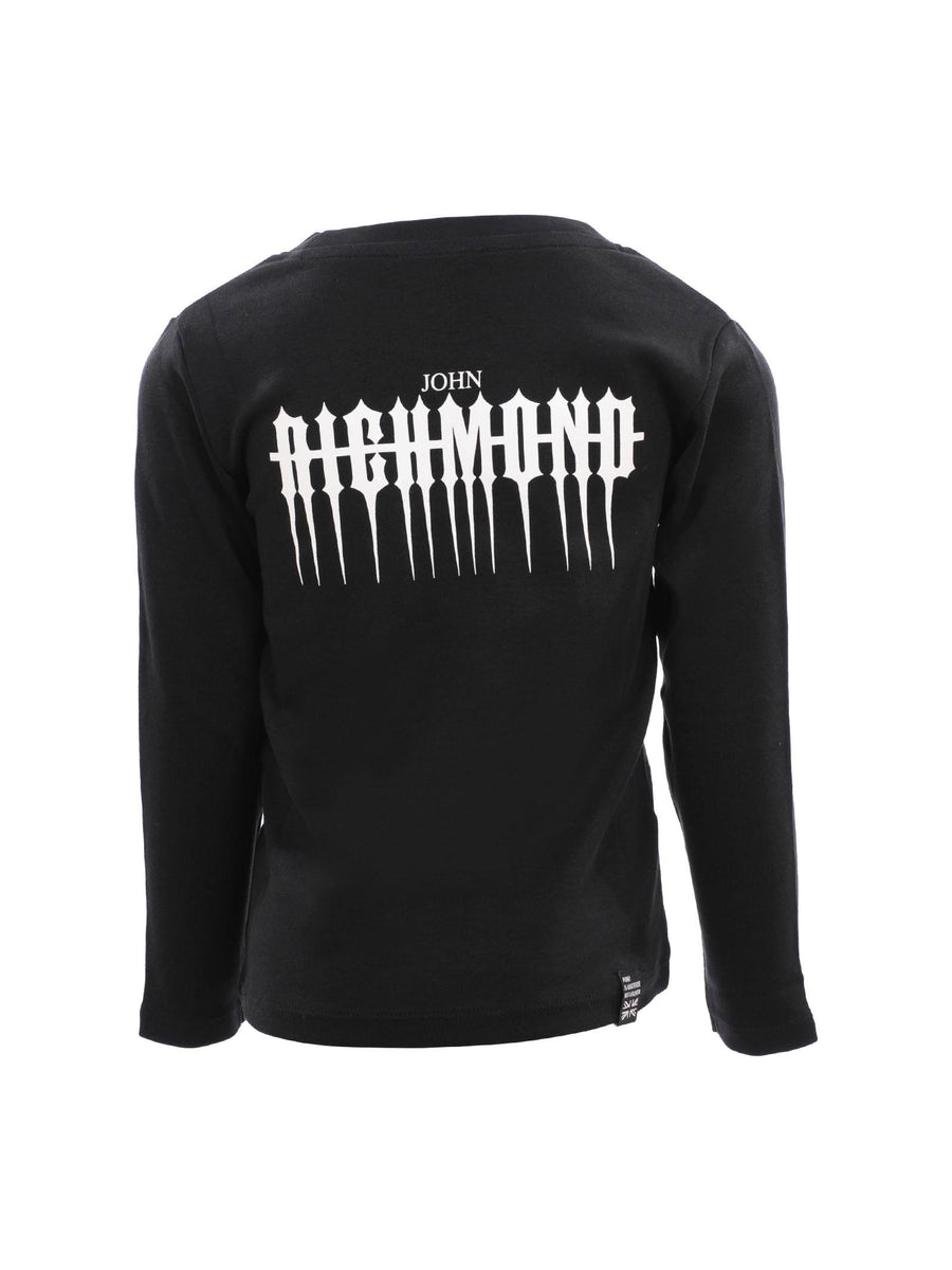 T-Shirt John Richmond maniche lunghe nera con logo gotico RBA24023TS BLK John Richmond 
