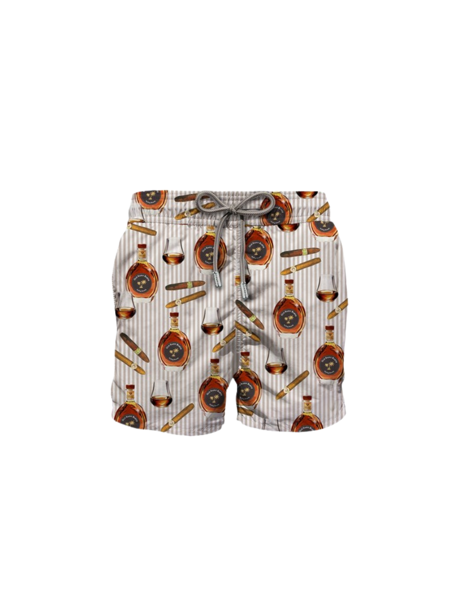 Costume MC2 Saint Barth "Gustavia" beige stampa cognac GUS0001 02242H MC2 SAINT BARTH 