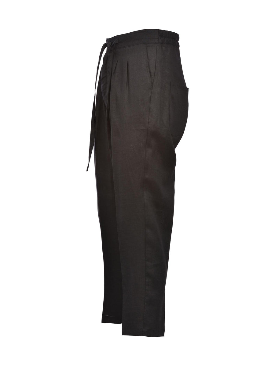 Pantalone nero in lino AD7560T1730 80 Alessandro Dell'Acqua 