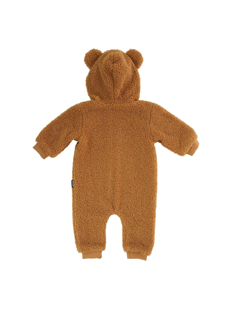 Tutina con cappuccio Moschino caramello con cappuccio e orsetto teddy MUT04C 20351 Moschino 