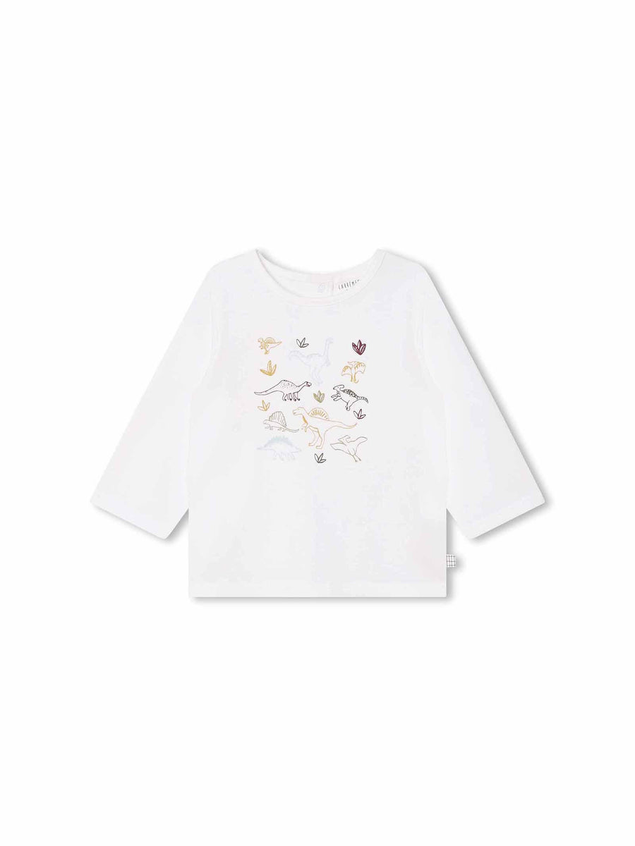 T-shirt bianca con stampa animali Y05296 10P Carrement Beau 