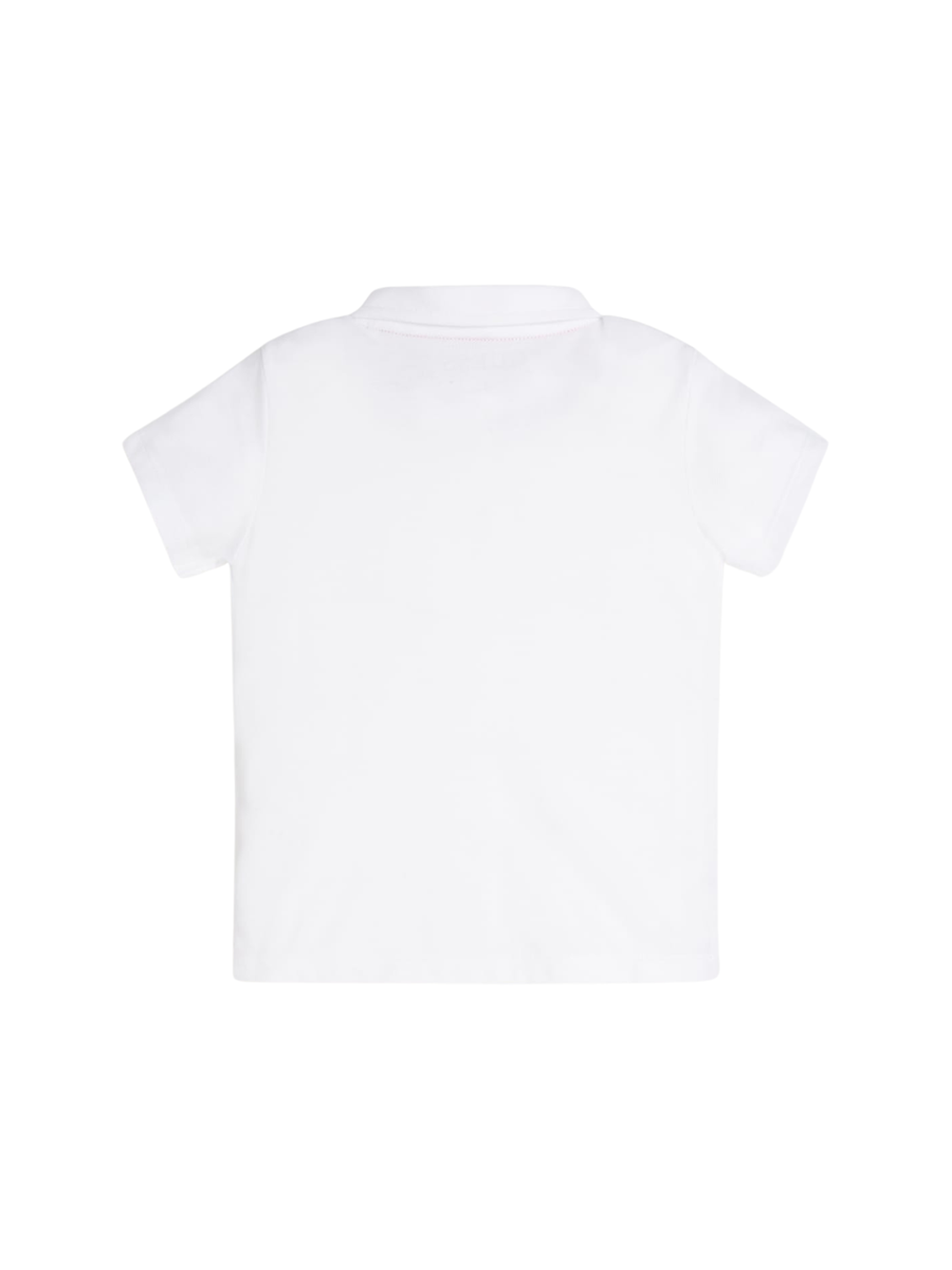 Polo Guess bianca con triangolo iconico sul petto N2GP03KAPY0 G011 Guess 
