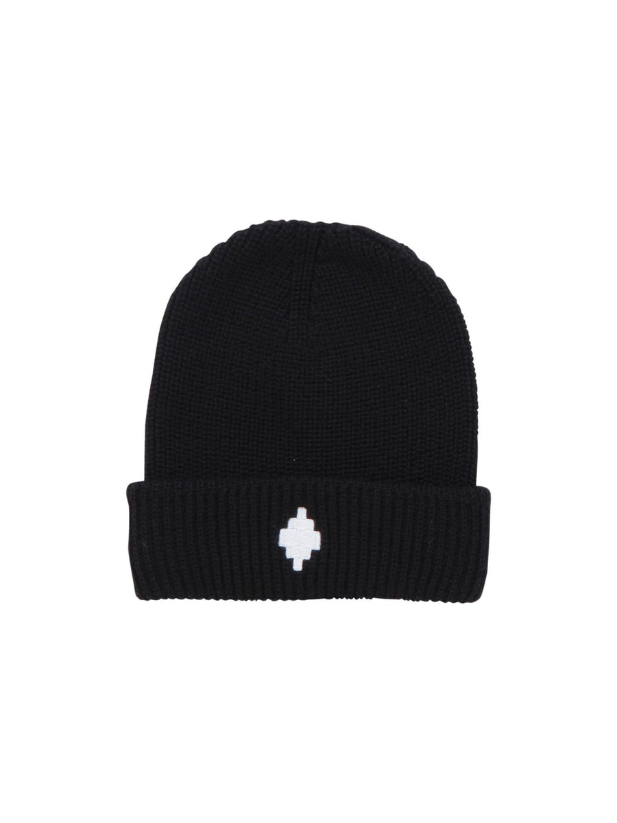 Cappello County of Milan nero a coste con logo iconico ricamato HT036 110 County of Milan 