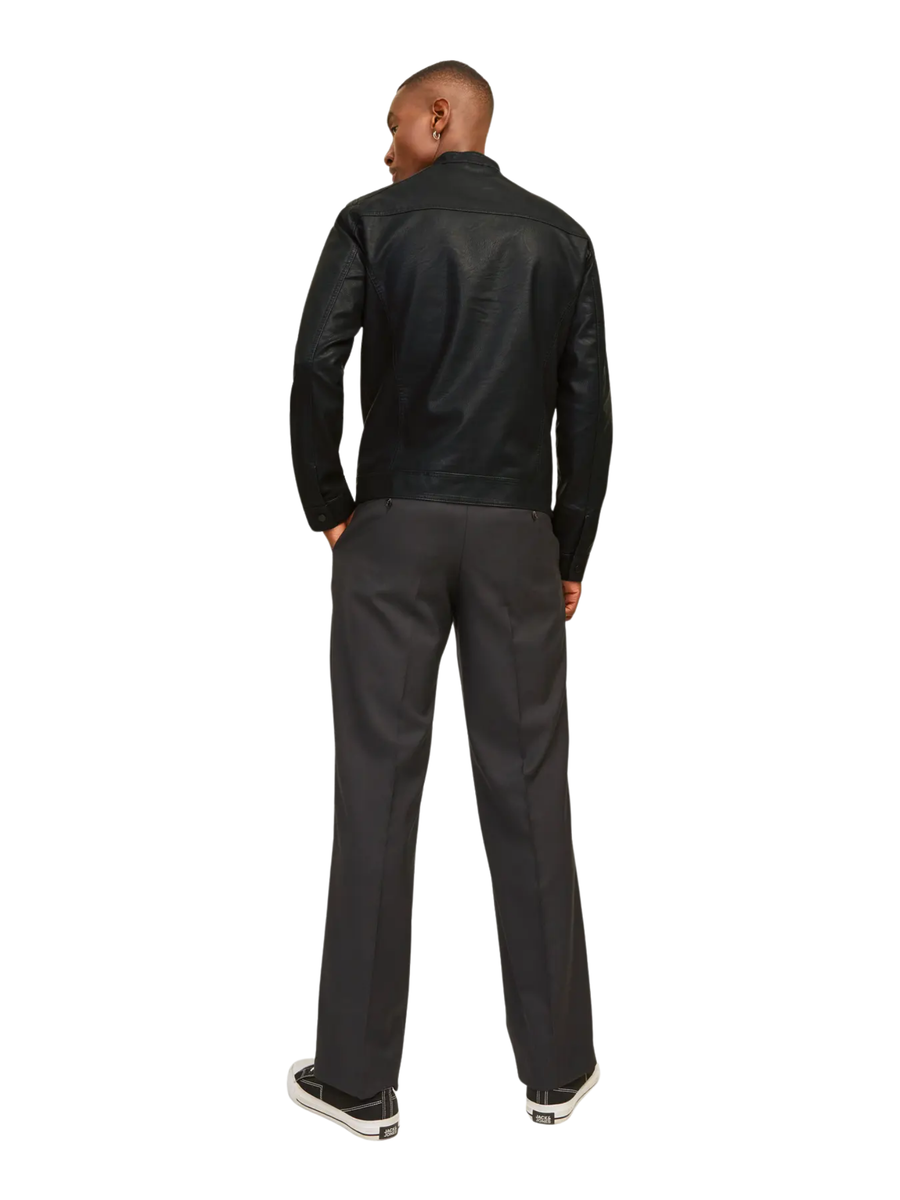 Giubbino Jack & Jones nero in ecopelle 12182461 BLK Jack & Jones 