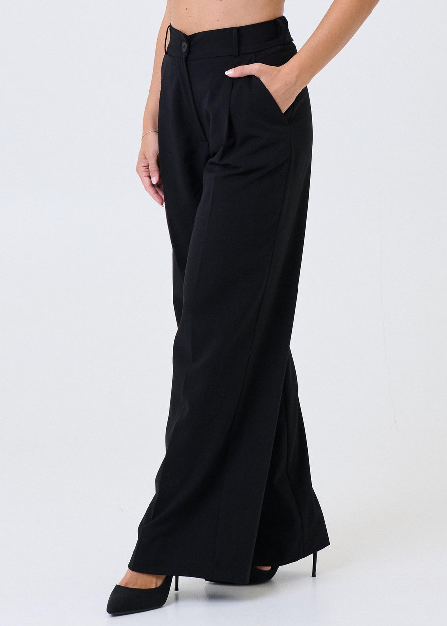 Pantalone a vita alta Haveone nero con pinces PGEP067 NERO Haveone 