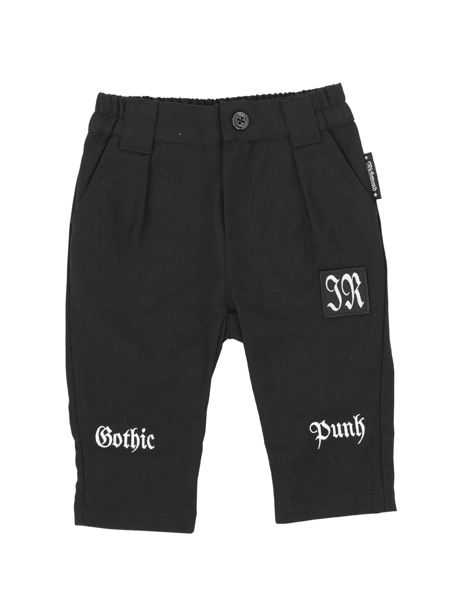 Pantalone nero slim con ricamo gotico RIP23083PA BLACK John Richmond 