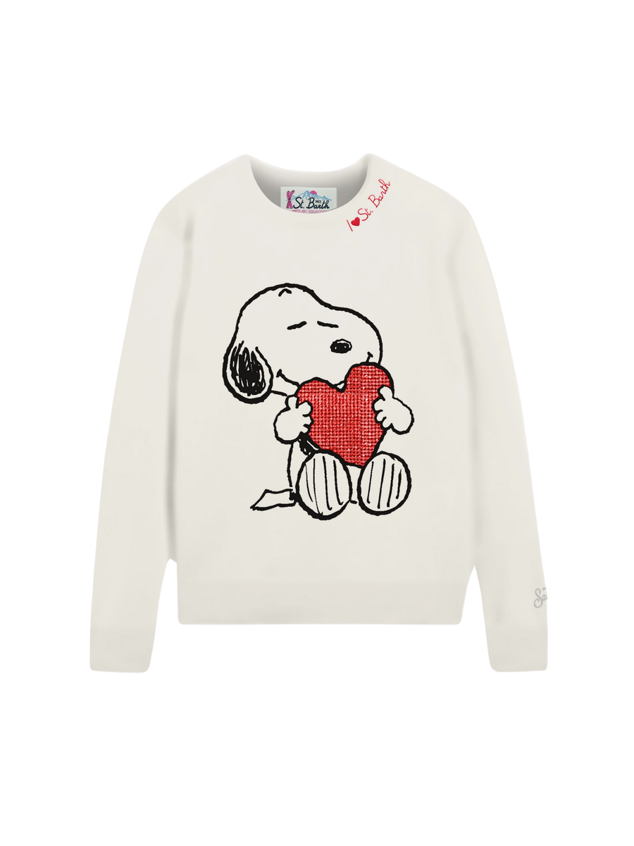 Maglione "stretch snoopy heart 10" Saint Barth bianco QUE0010 03980G MC2 SAINT BARTH 