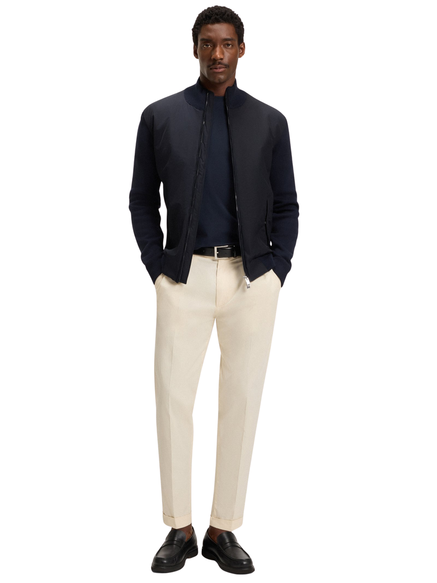 Giubbino Boss blu navy con inserti a costine 50543136 404 Boss 