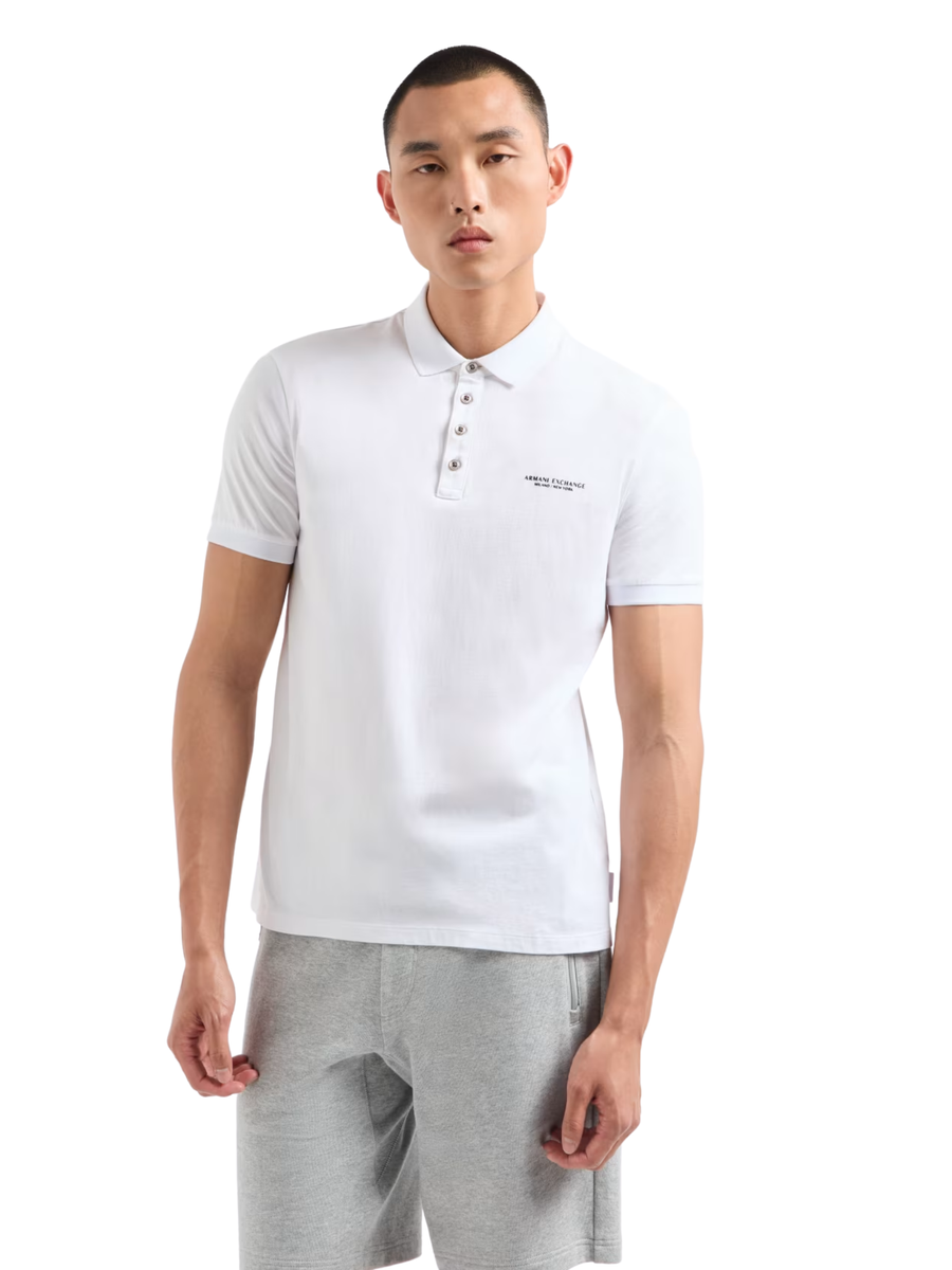 Polo in jersey Armani Exchange bianca milano/newyork 8NZF80Z8H4Z 1100 Armani Exchange 