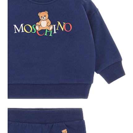 Coordinato Moschino blu con logo multicolor e teddy bear MRK039 40016 Moschino 