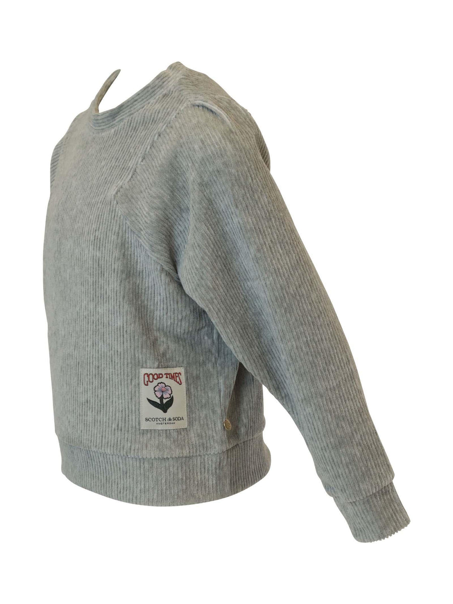 Felpa in velluto a costine grigio 168129 0606 Scotch & Soda 