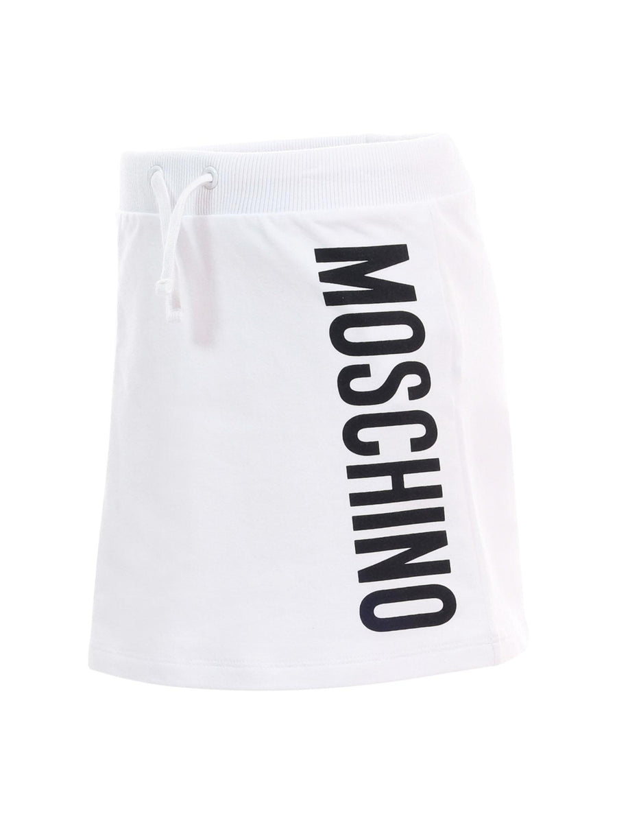 Gonna Moschino bianca con logo lettering laterale HDJ03S 10101 Moschino 