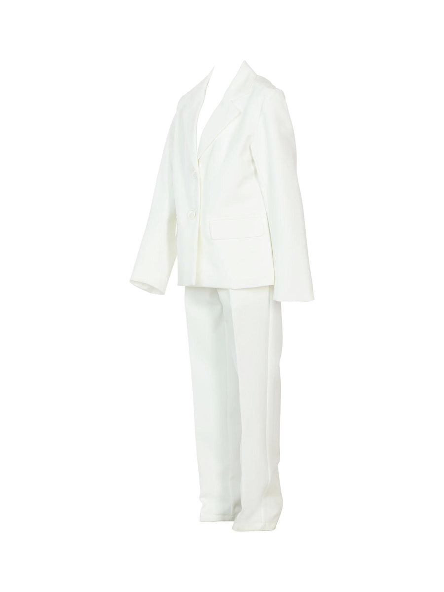 Tailleur completo giacca e pantalone bianco latte MG2618 LATTE Manila Grace 