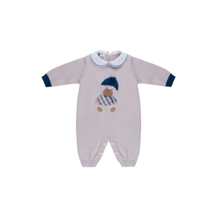 Tutina tricot Marlù beige con orsetto ricamato IN7110 CNB69 Marlù 