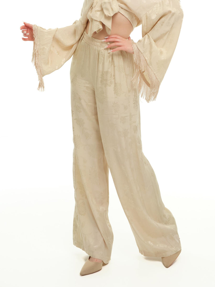 Pantaloni Haveone in jacquard floreale burro PVS-N235 BURRO Haveone 