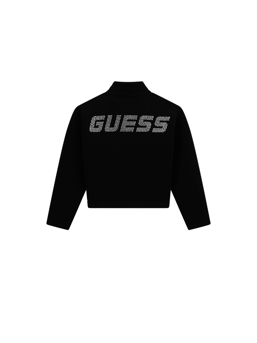 Felpa Guess nera con logo in strass J5YQ31K7UW2 JBLK Guess 