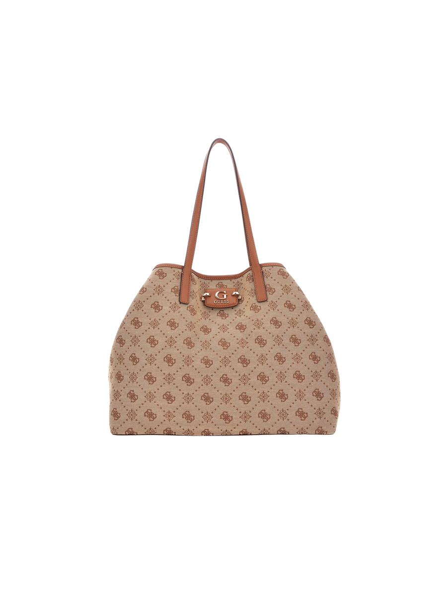 Borsa Guess beige con monogramma e pochette cuoio HWJP9654240 LTL Guess 