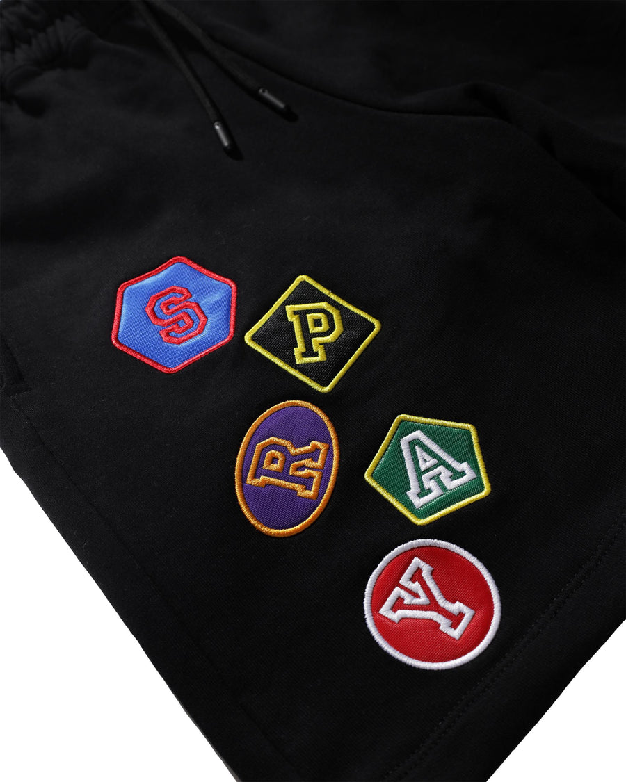 Bermuda Sprayground nero con ricamo lettere logo e tasca cargo SPY1233E BLK Sprayground 