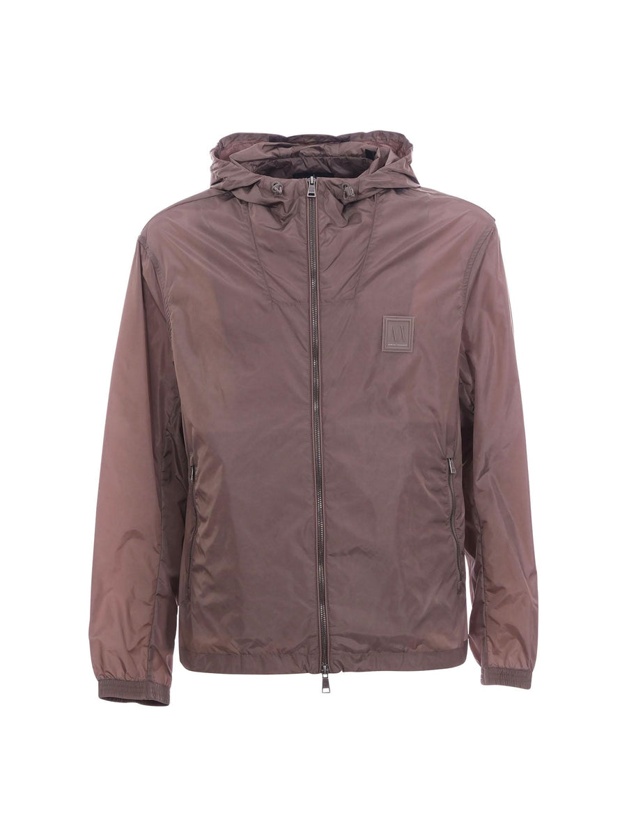 Giacca con cappuccio Armani Exchange tortora antivento XM000342AF12285 U6107 Armani Exchange 