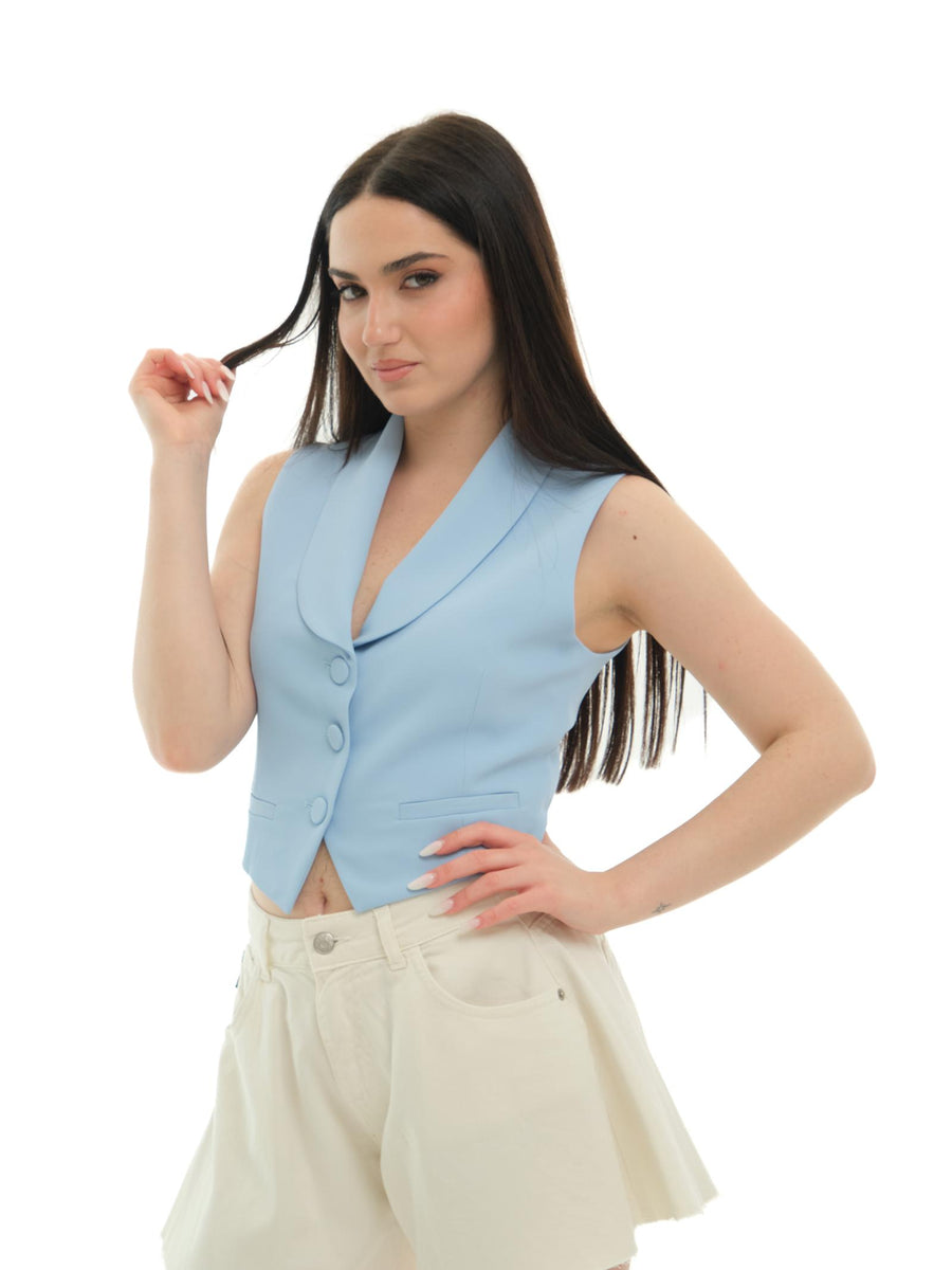 Gilet Imperial azzurro sky con collo sciallato LC28JHX SKY Imperial 
