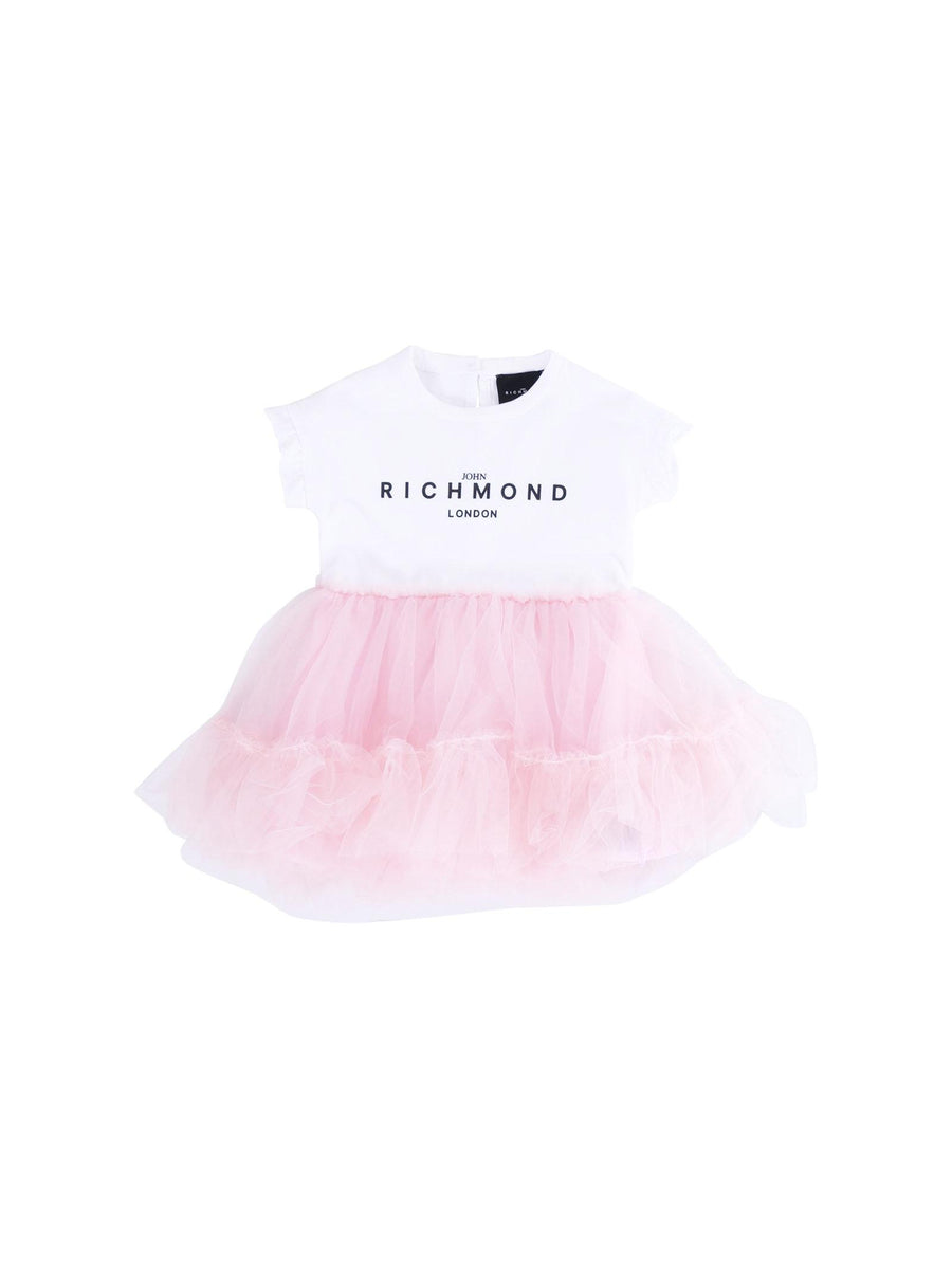 Abito John Richmond bianco e rosa con tulle RIP25043VE WHT/PINK John Richmond 