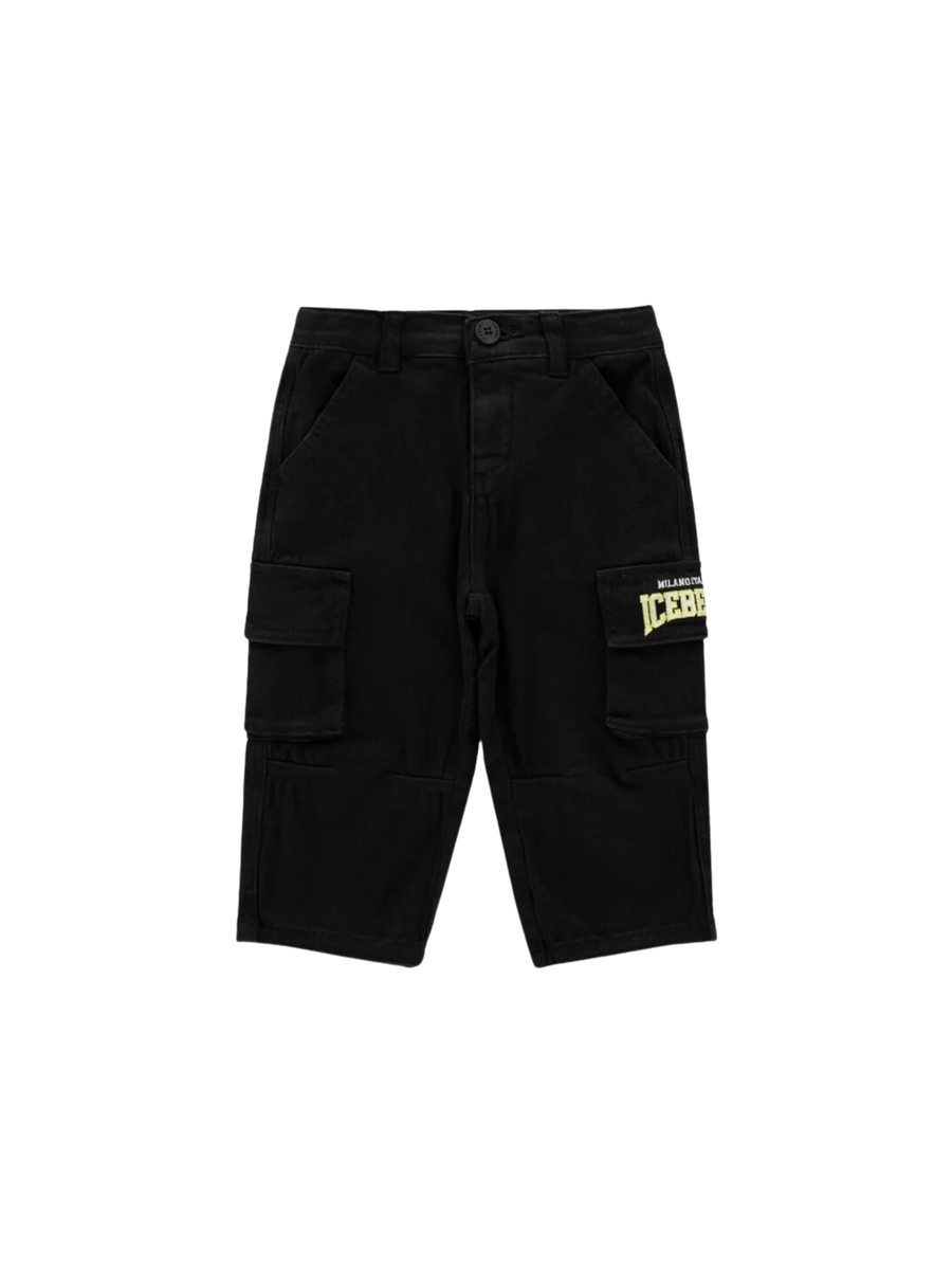 Cargo Iceberg nero con logo su tascone PTICE5314B NERO Iceberg 