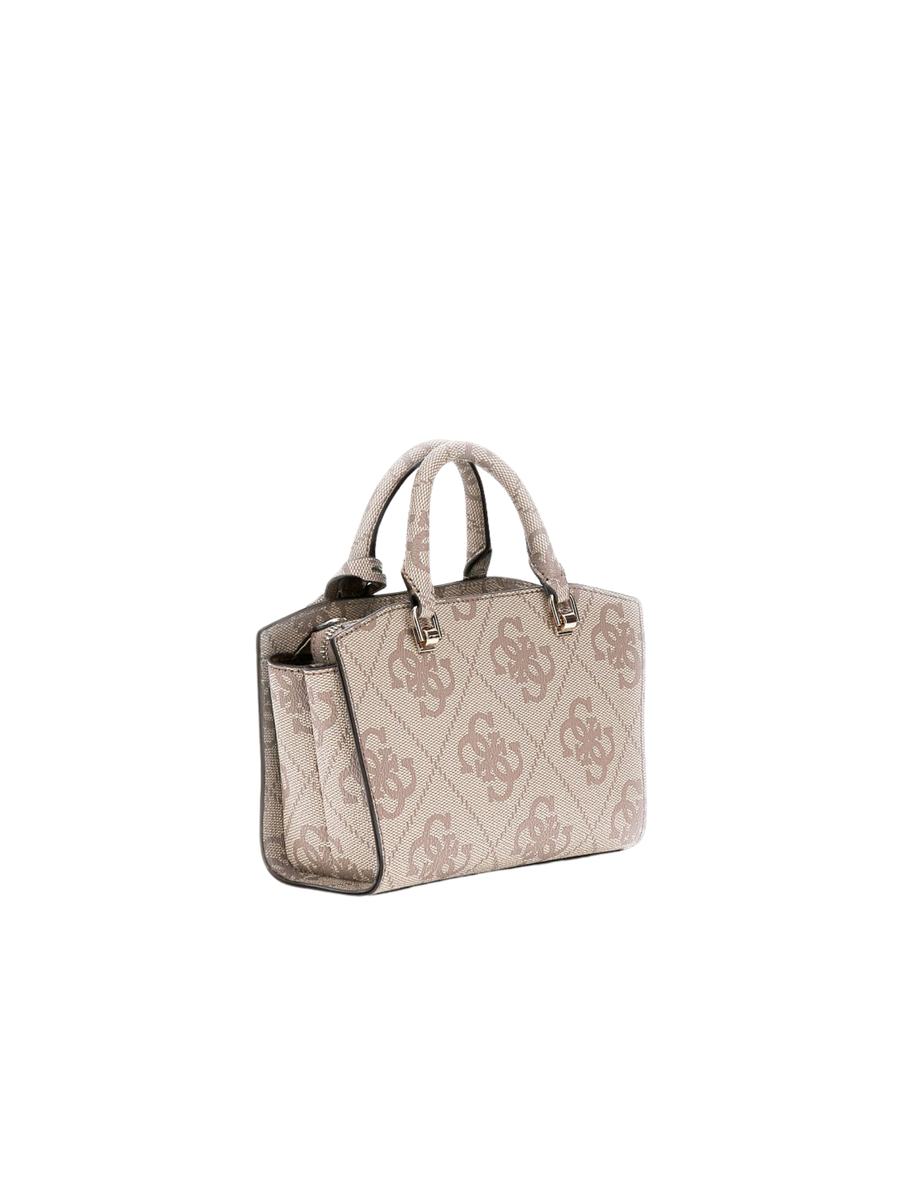 Borsa a mano Guess beige con maxi stampa 4G e charm dorato HWOS9655760 DVL Guess 