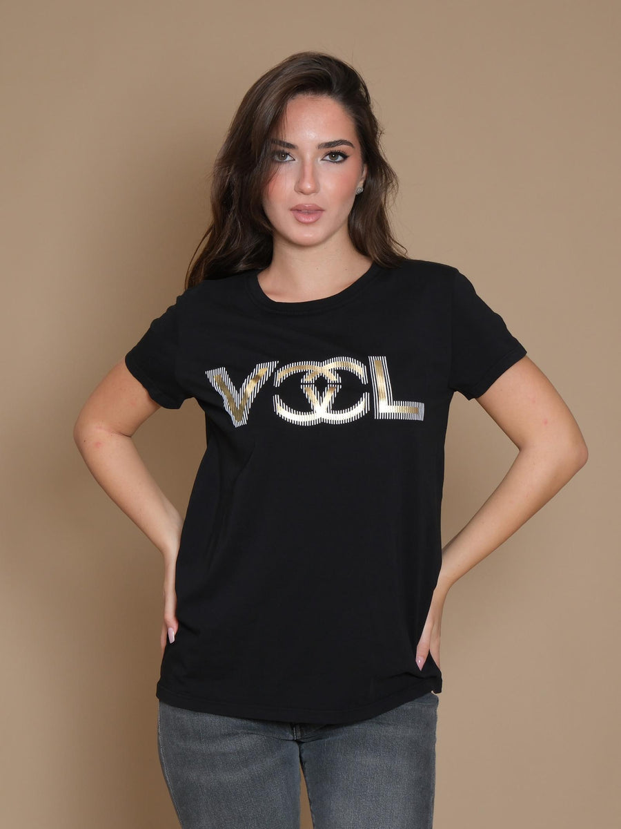 T-Shirt Vicolo nera con stampa VCL frontale RS0021 NERO Vicolo 