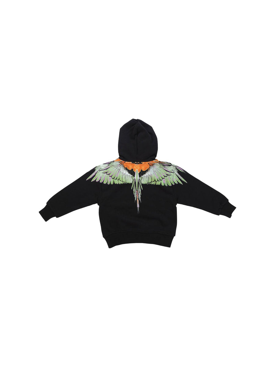 Felpa con cappuccio County of Milan nera con stampa ali BHS060 110 County of Milan 