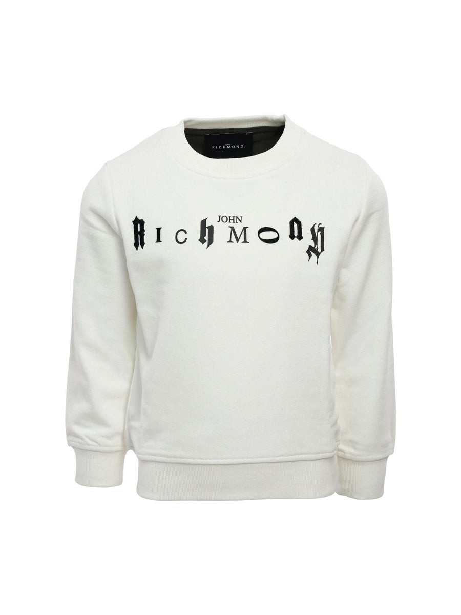 Felpa bianca con scritta gotica RBA23114FE CLOUD John Richmond 