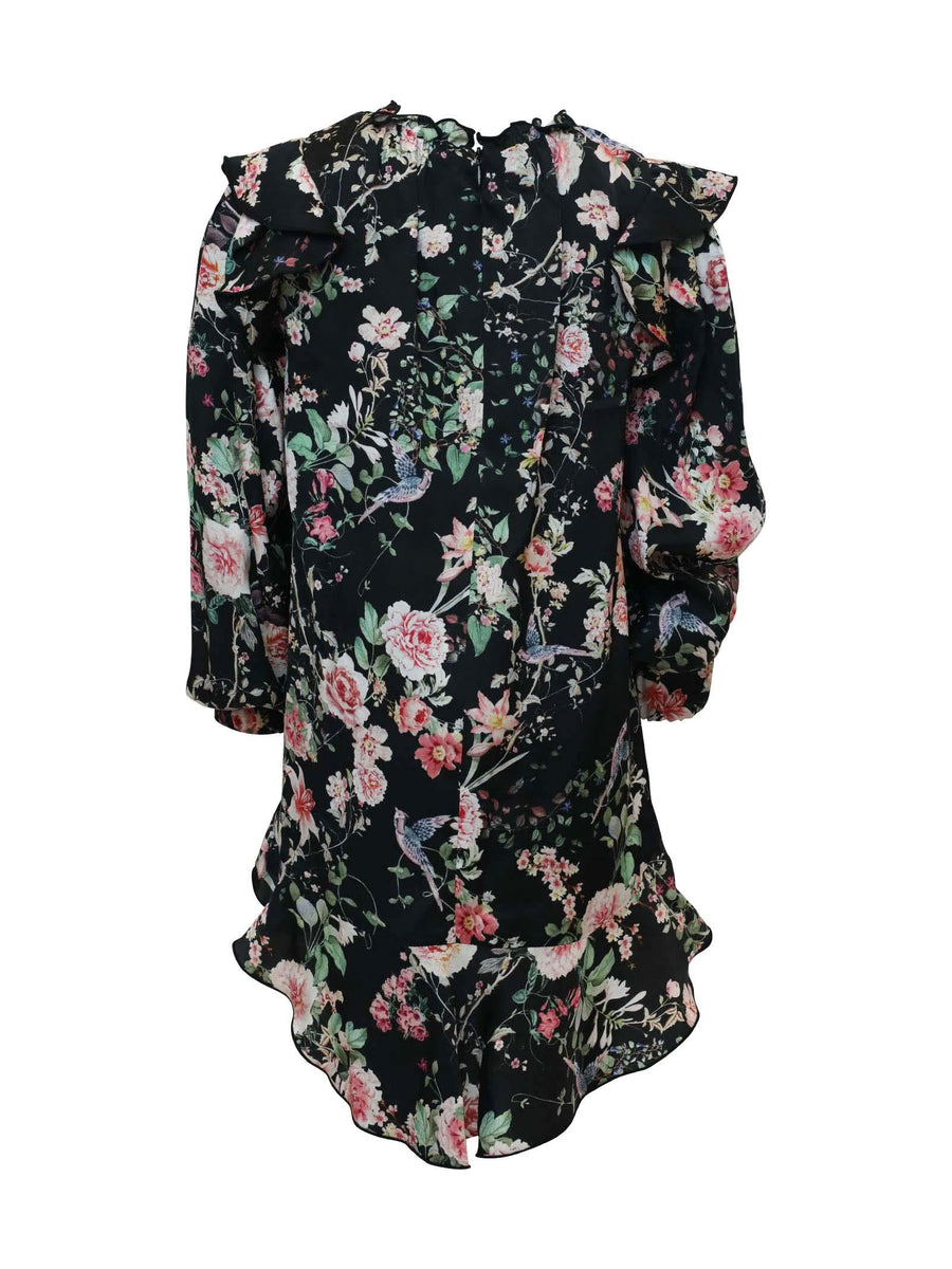 Abito nero floreale IF2061T3187 U9035 Miss Blumarine 