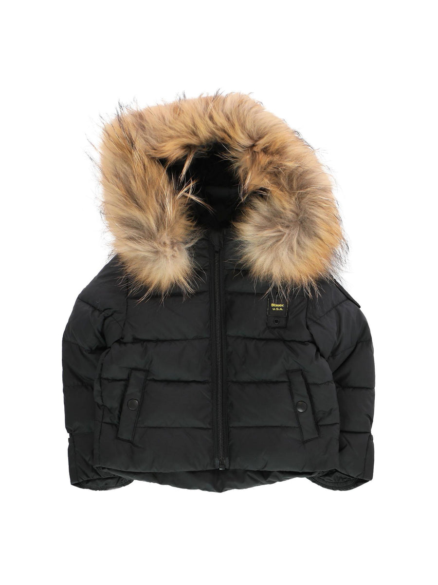 Piumino neonato nero con pelliccia 23WBBXC02296 999 Blauer 