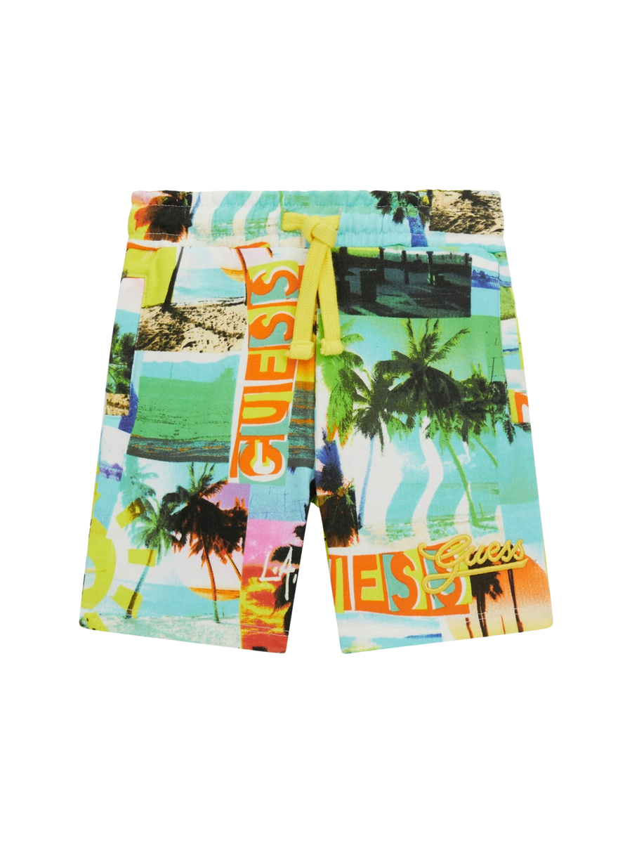 Shorts Guess multicolore con stampa tropicale N5GD13KA6R4 PN23 Guess 