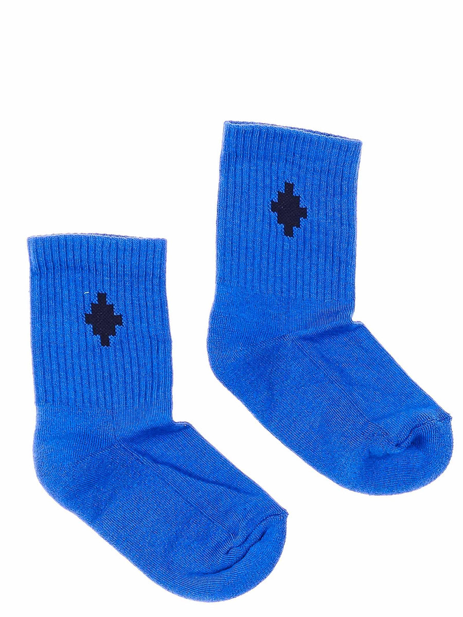 Calzino blu con logo ricamato 6000 B030 Marcelo Burlon 