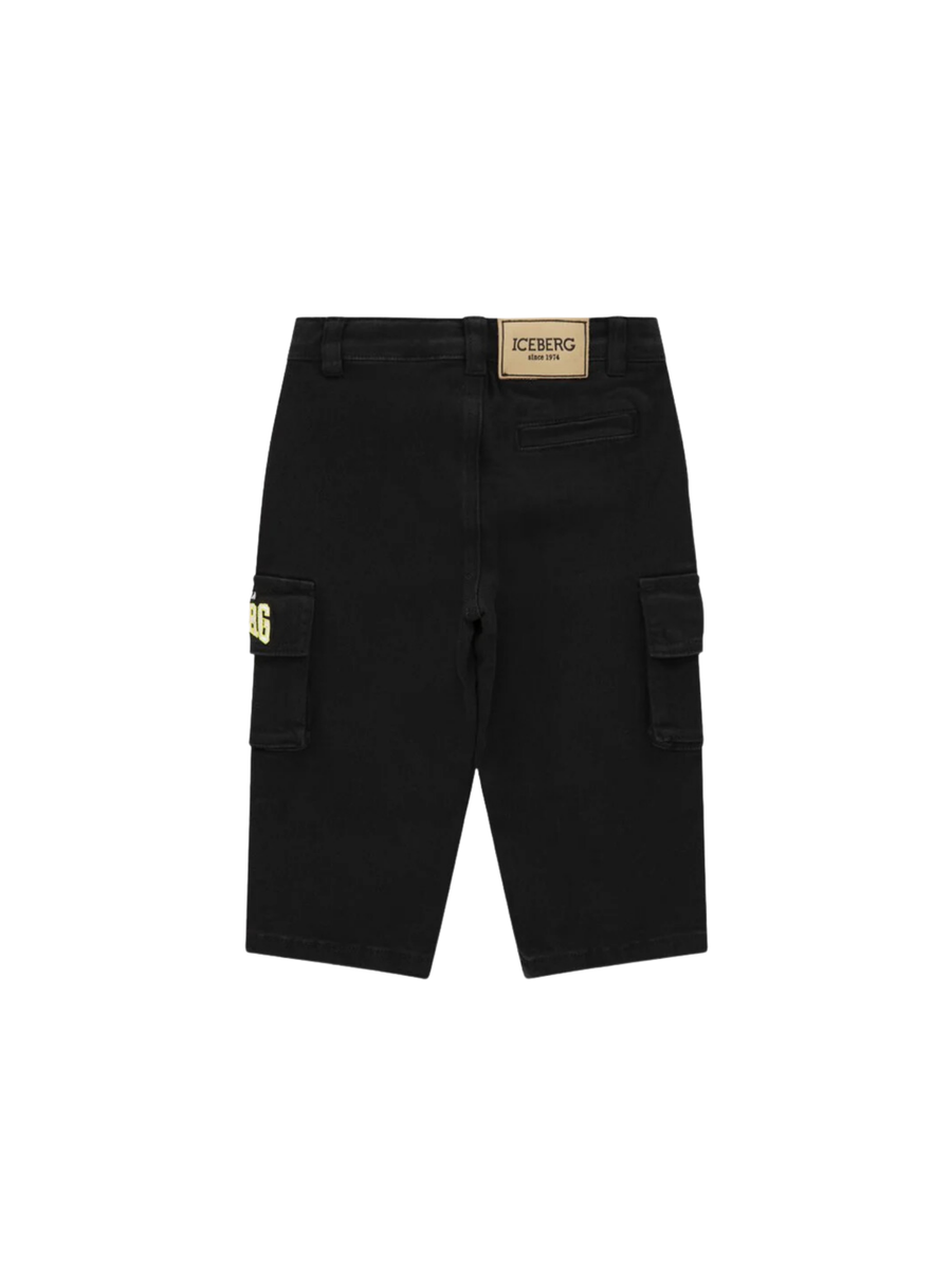 Cargo Iceberg nero con logo su tascone PTICE5314B NERO Iceberg 