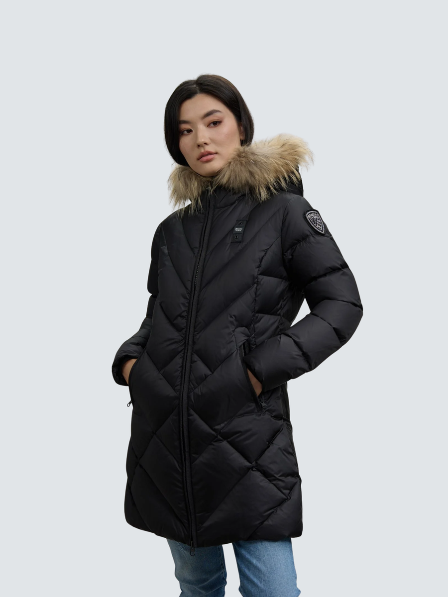 Giubbino lungo a linee geometriche "Althea" Blauer nero BLDK03098 999EI Blauer 