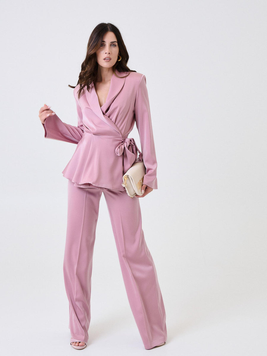 Giacca in raso "allure" Silence Limited rosa con fusciacca laterale GI5326 OURPINK Silence Limited 