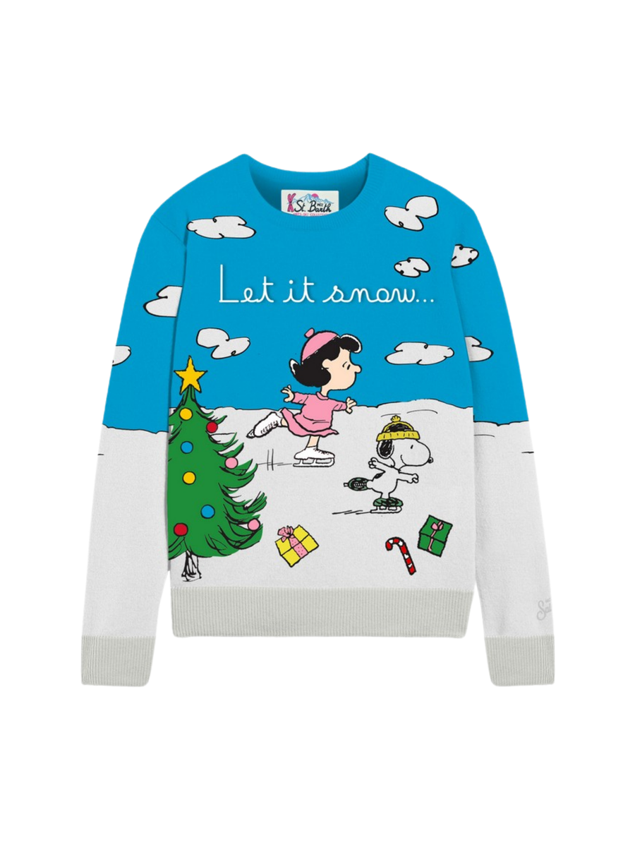 Maglione "lucy skate" Saint Barth azzurro e bianco QUE0018 00003G MC2 SAINT BARTH 