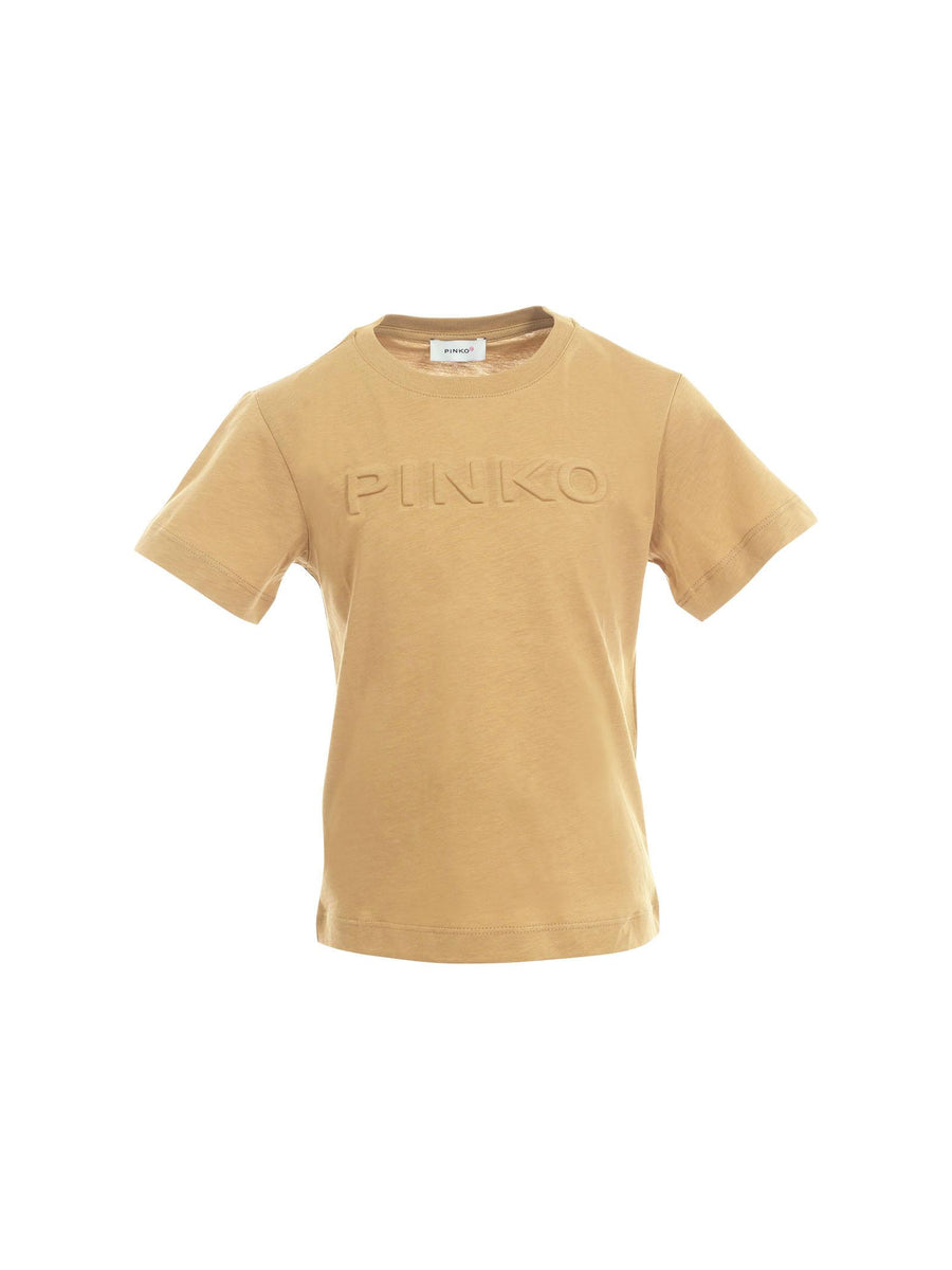T-Shirt Pinko verde oliva con logo lettering in rilievo KFTS002 0062 Pinko 