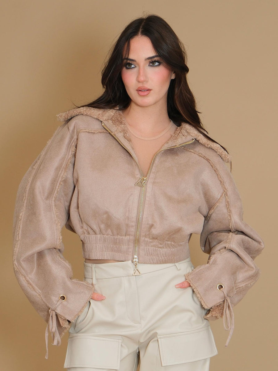 Giacca corta montone Bomber Sweden Silence Limited cammello E534 CAMEL Silence Limited 