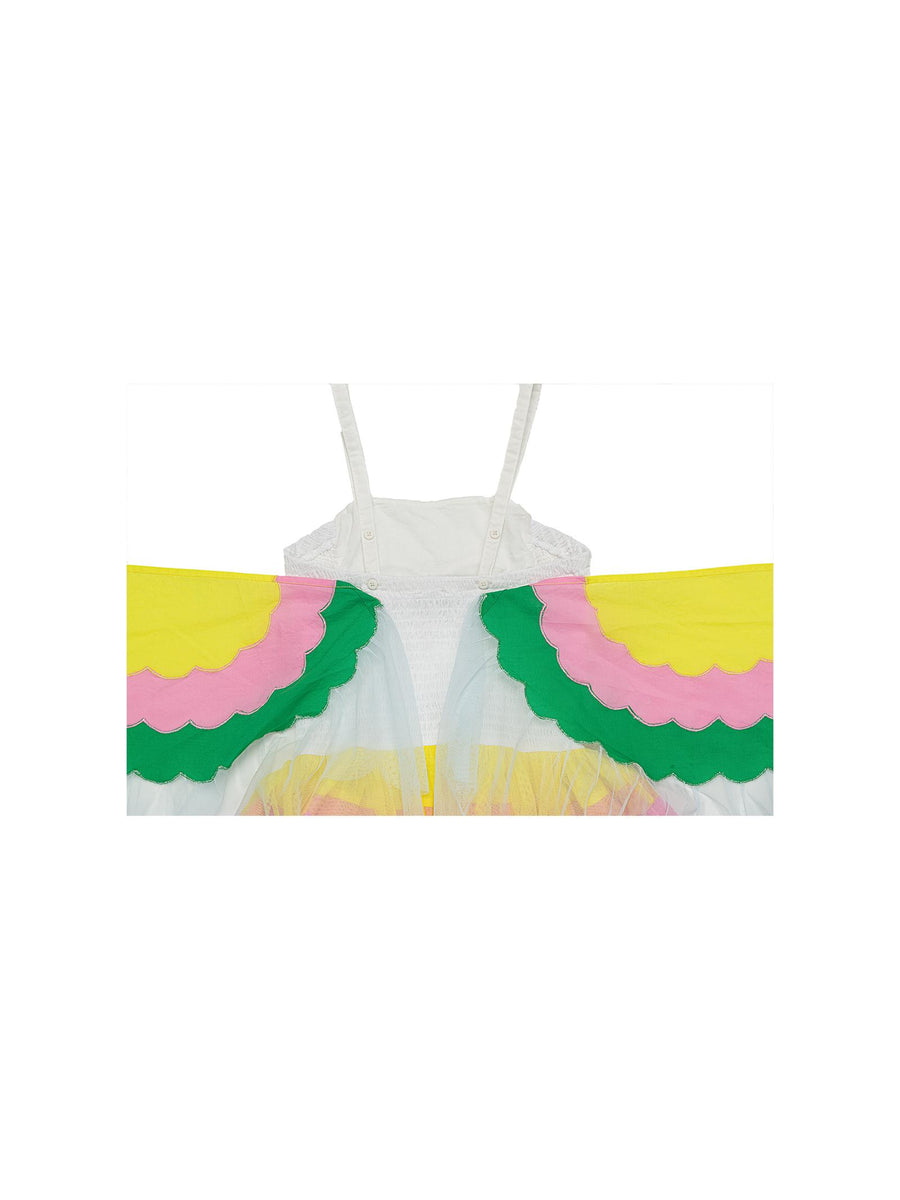 Abito bianco con tulle colorato TS1D32 999 Stella McCartney 