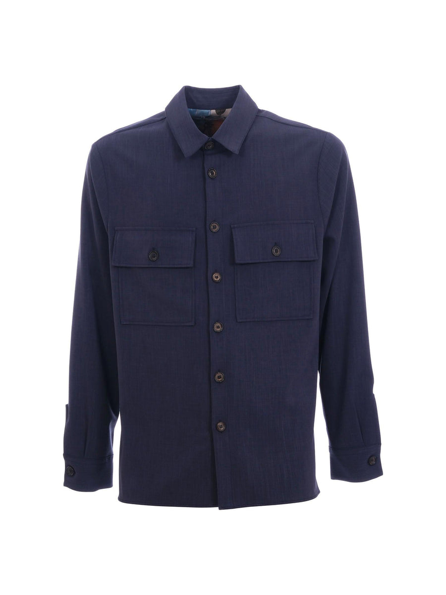 Camicia overshirt Imperial blu con maxi tasconi frontali C1I9JCH BLU Imperial 