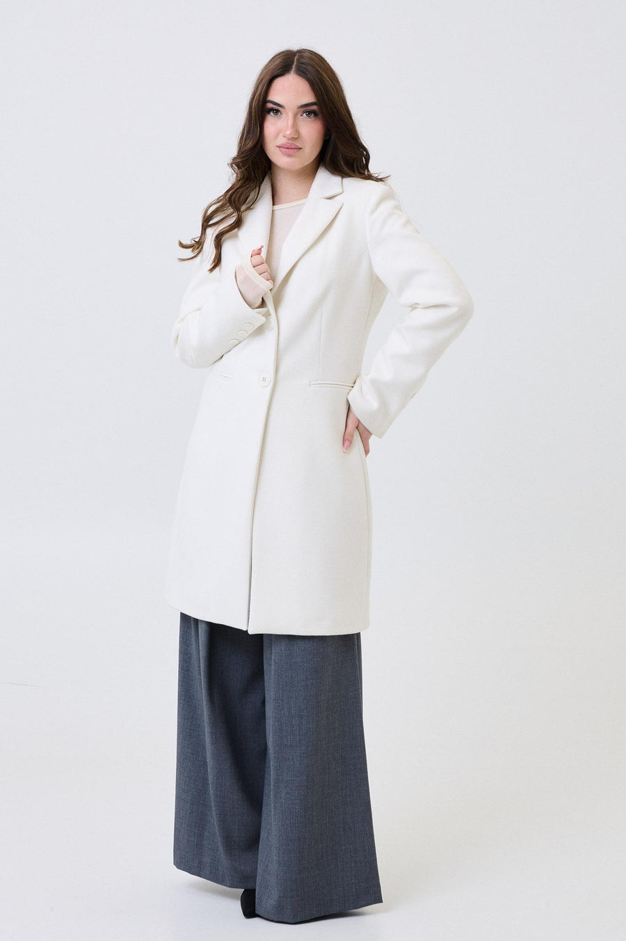 Cappotto monopetto Armoire bianco panna 70330 PANNA Armoire 