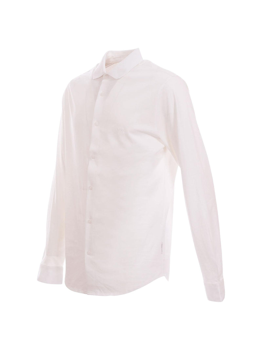 Camicia Armani Exchange bianca con logo ricamato sul petto XM000497AF10364 U0009 Armani Exchange 