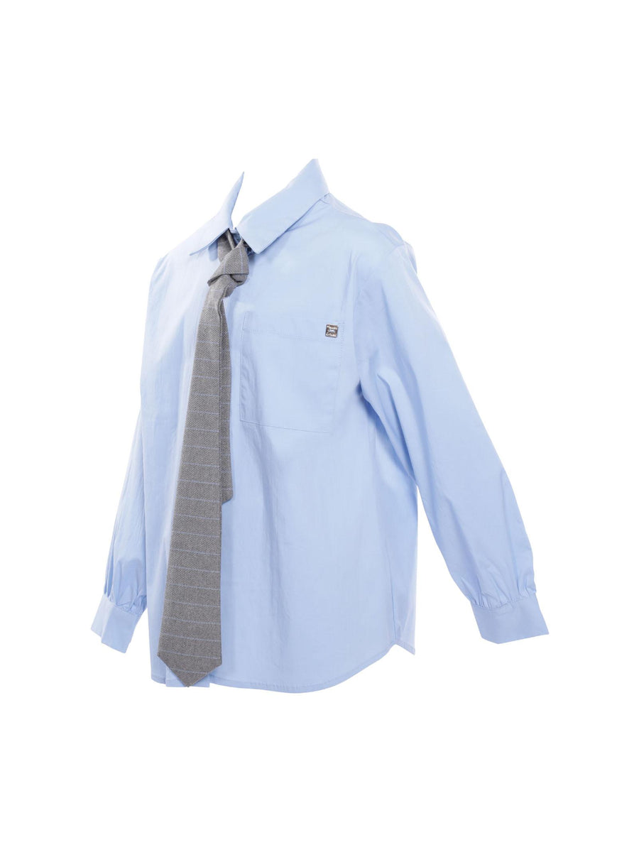 Camicia Manila Grace ragazza azzurra con cravatta MFJF24S139 POLVERE Manila Grace 
