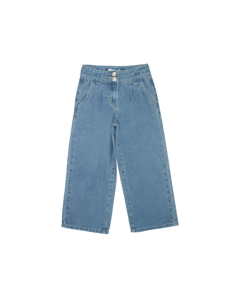 Jeans da neonata Tobetoo azzurro con doppio bottone e pences frontali TN1102W25 JEA Tobetoo 
