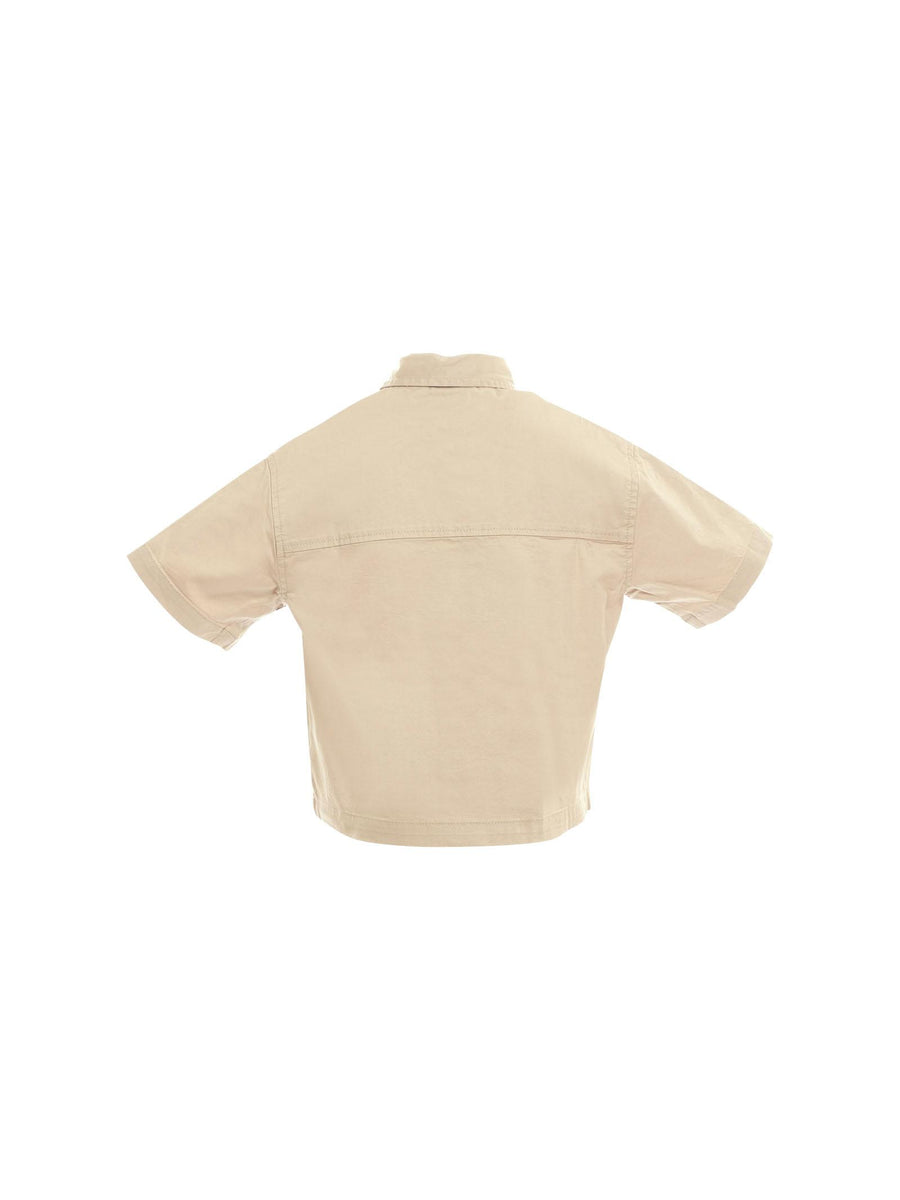 Camicia Dsquared beige con stampa timbri DQ2775 DQ717 Dsquared 