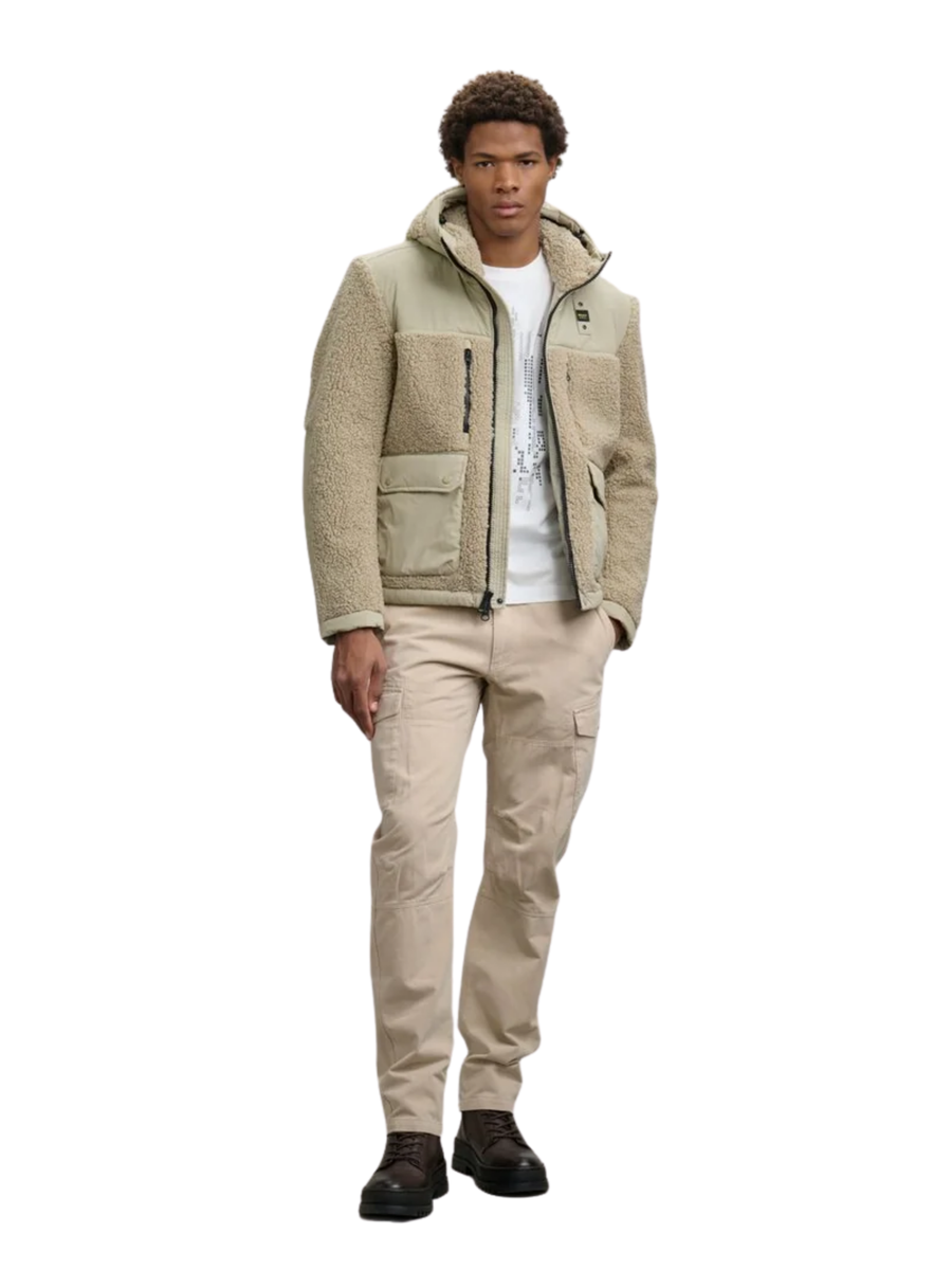 Giubbino "Wilcock" Blauer beige con cappuccio in pelliccia BLUC01225 301 Blauer 