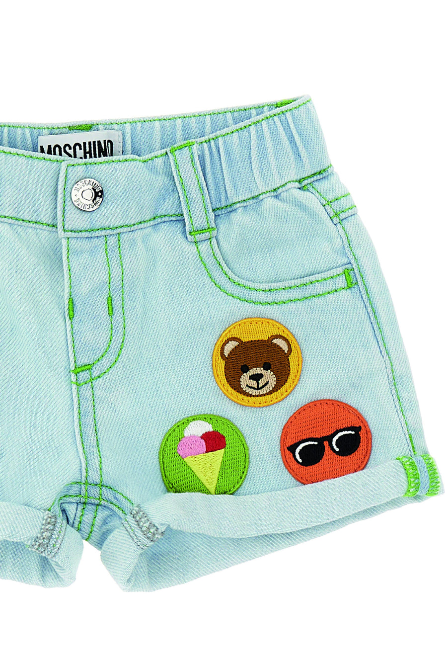 Shorts denim con patch teddy MUQ00Q 40213 Moschino 